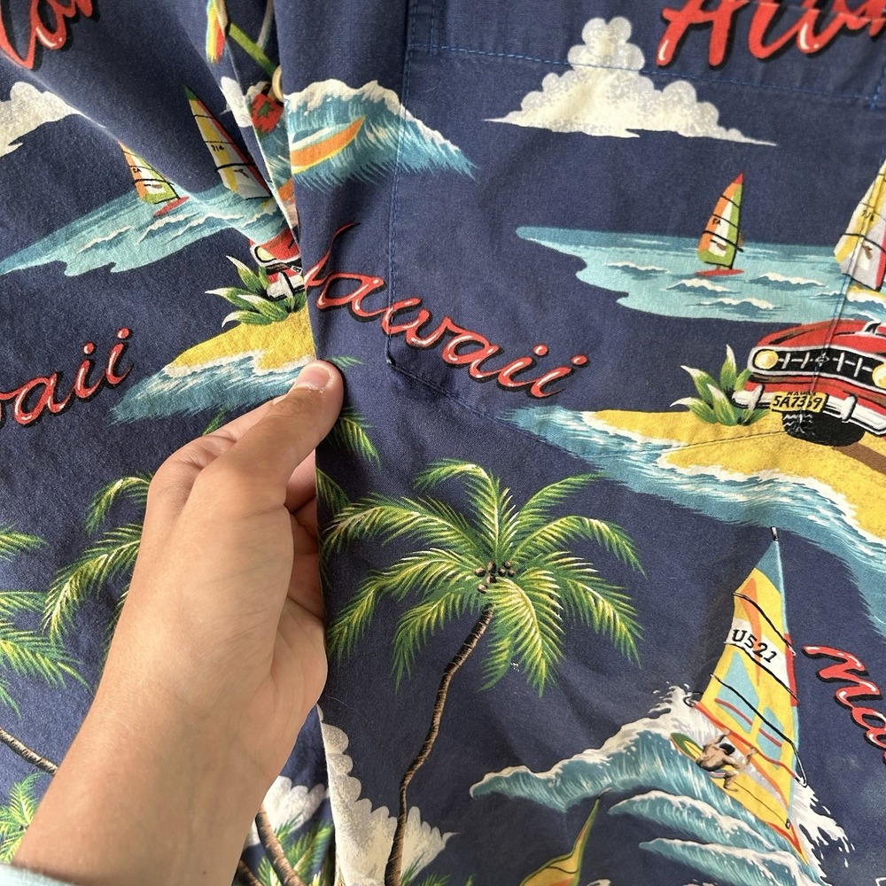 Vintage 70s-80s RJC Hawaiian Shirt Mens XL "Aloha Surf" Rare Aloha Surfing Print - Picture 2 of 5